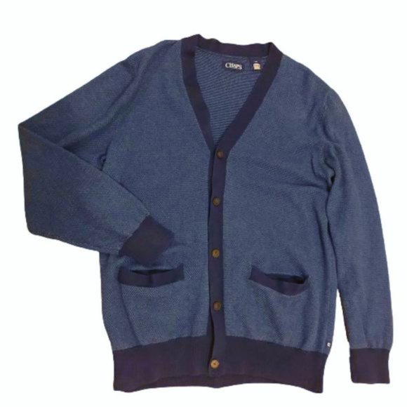 CHAPS Classic Fit Grampa Button Up Cardigan - Picture 3 of 6